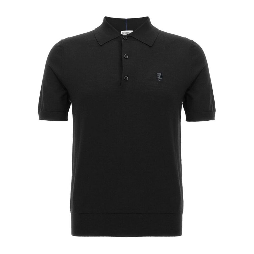 Burberry Black Wool Polo Men's Shirt